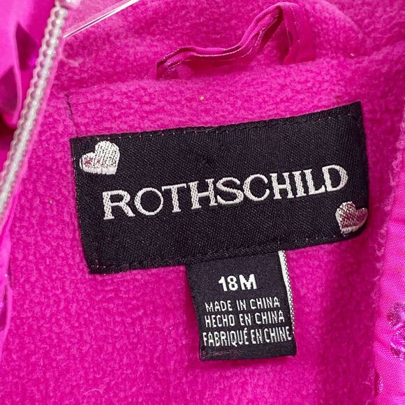 ROTHSCHILD Toddler Pink Heart Print Winter Jacket - Picture 2 of 8
